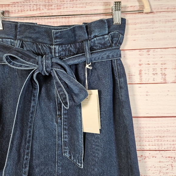 NWT Boden Cara Denim Paperbag Tie Midi Skirt - Picture 4 of 15